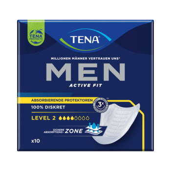 TENA MEN Level 2 Protektor Mittel, mittlere Blasenschwäche, 10 Stück Packung